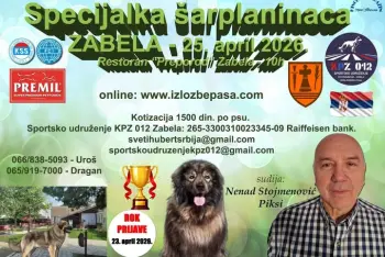 Program Izložba pasa šarplaninac Zabela 2026