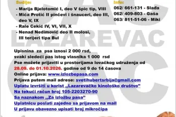 Izložba pasa Lazarevac 2026