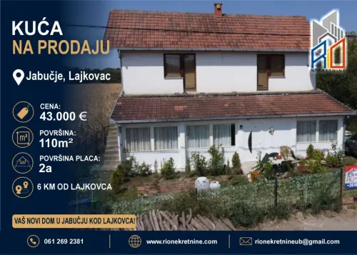 Na prodaju useljiva kuća u Jabučju kod Lajkovca – oglas, Novi Sad