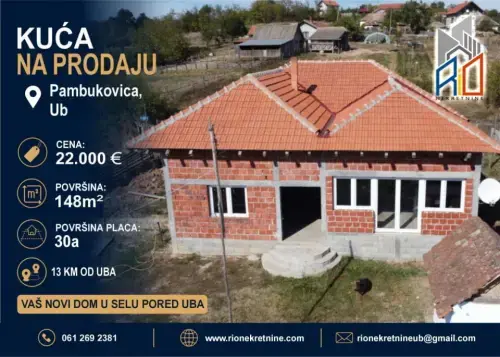 Prodaja useljiva kuća u Pambukovici kod Uba – oglas, Novi Sad