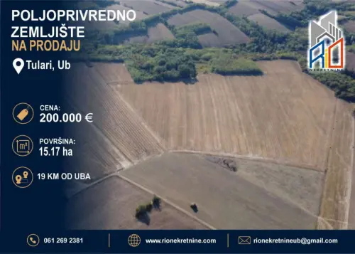 Na prodaju poljoprivredno zemljište u Tularima kod Uba – oglas, Novi Sad